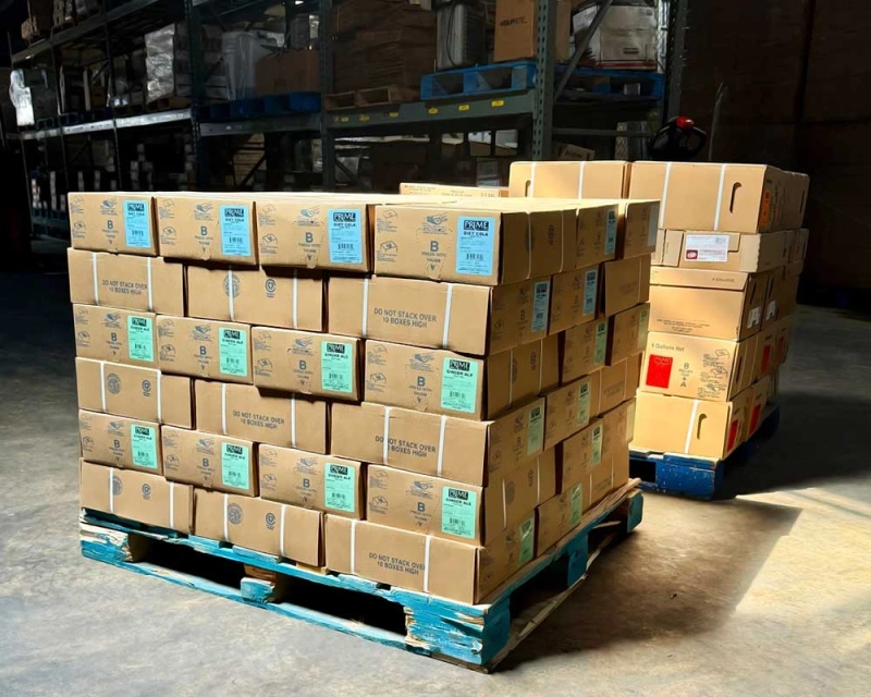 Wholesale Bag-in-Box Syrup Pallets